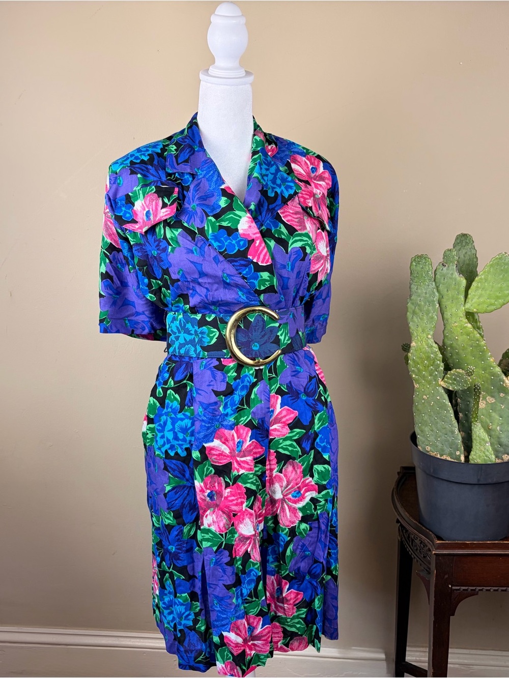 NWT Vintage 80s Maggie Lawrence Belted Jumpsuit Size 14/16 Golden Girls Vacay